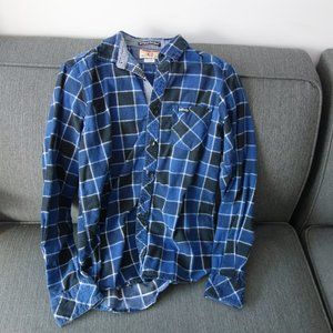 Tokyo Landry Blue Plaid Casual Button Down Shirt Size S